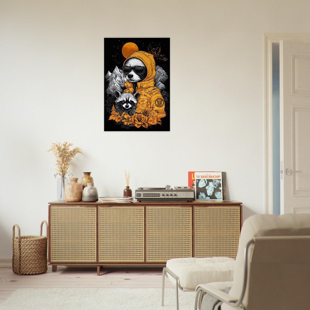 Raccoon in Hoodie Canvas Art - ROMAG Store