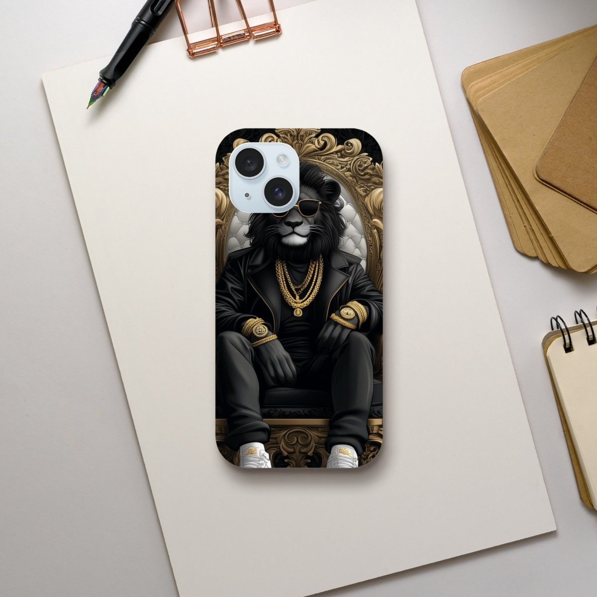 Regal Lion King Black & Gold iPhone Tough Case - ROMAG Store