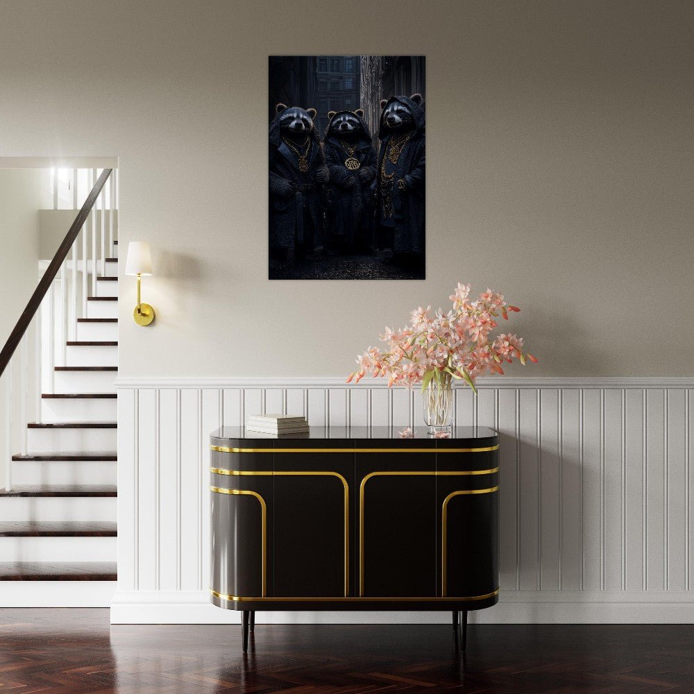 Urban Raccoon Gangster Canvas Art - ROMAG Store