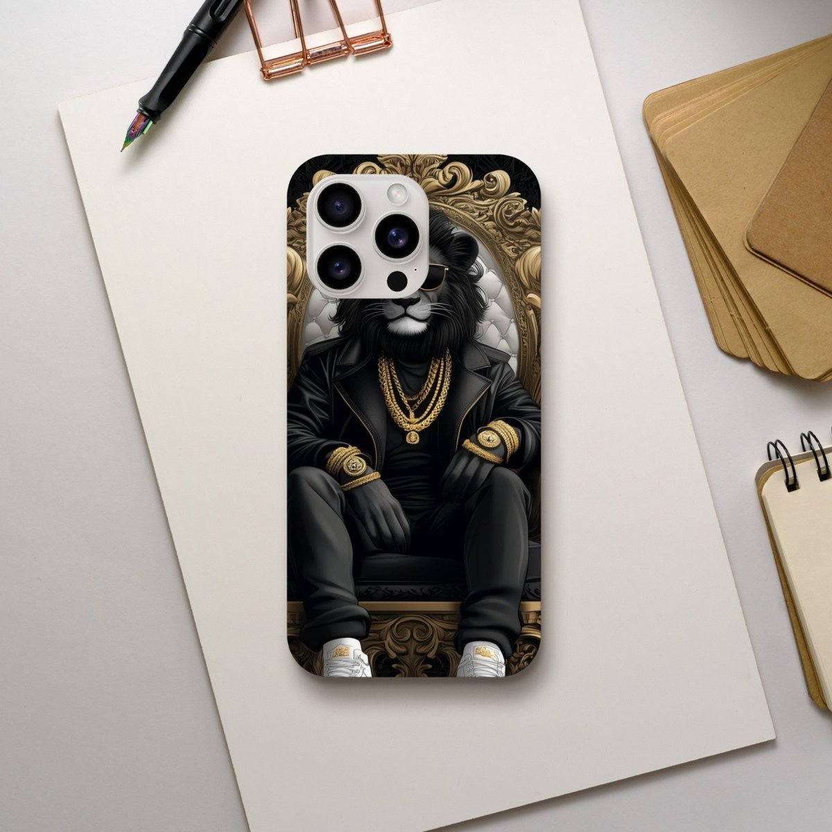 Regal Lion King Black & Gold iPhone Tough Case - ROMAG Store