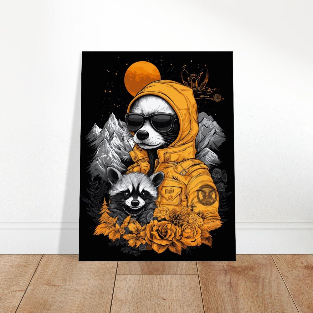 Raccoon in Hoodie Canvas Art - ROMAG Store