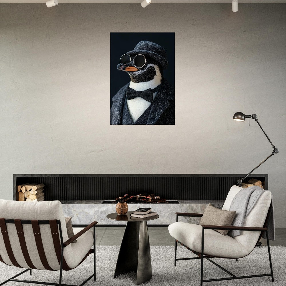 Dapper Penguin in Suit Canvas - ROMAG Store
