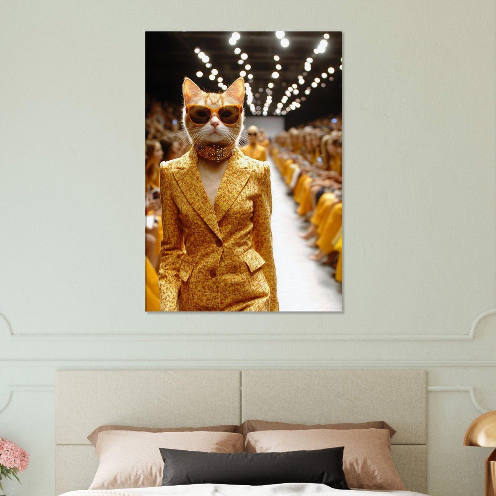 Luxury Cat Fashionista Canvas Wall Art - ROMAG Store