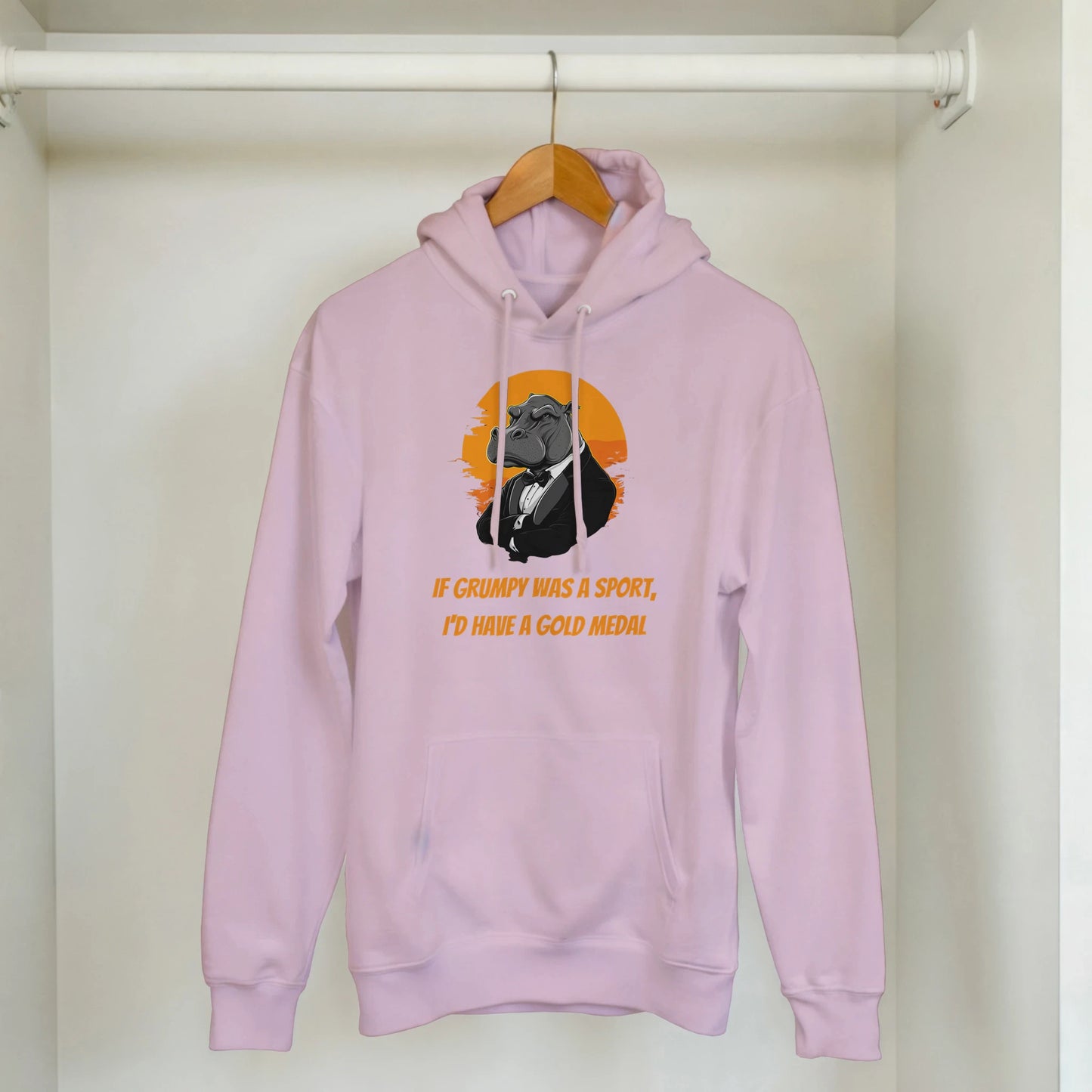Grumpy Hippo in a Tuxedo Hoodie - ROMAG Store