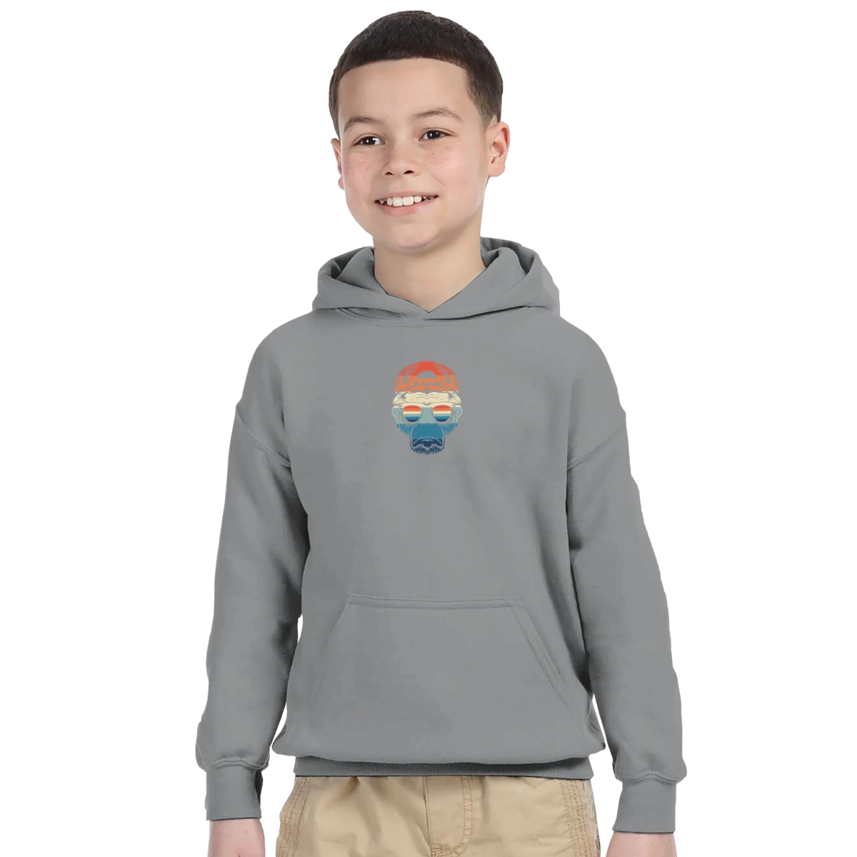 Retro Sunset Ape Kids Hoodie - ROMAG Store