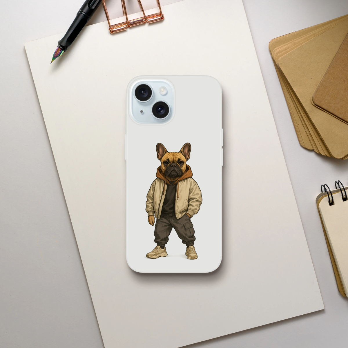 Chic French Bulldog Streetwear iPhone Flexi Case - ROMAG Store
