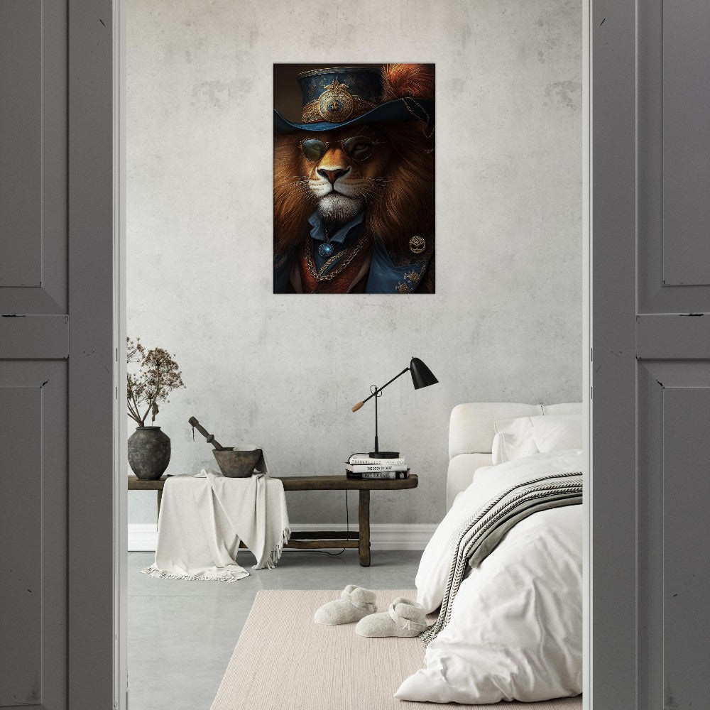 Regal Lion in Steampunk Attire Canvas - ROMAG Store