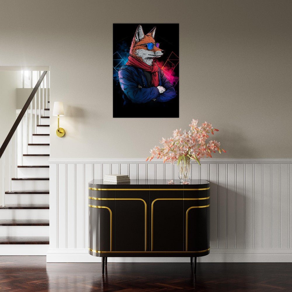 Chic Fox in Shades Canvas Art - ROMAG Store