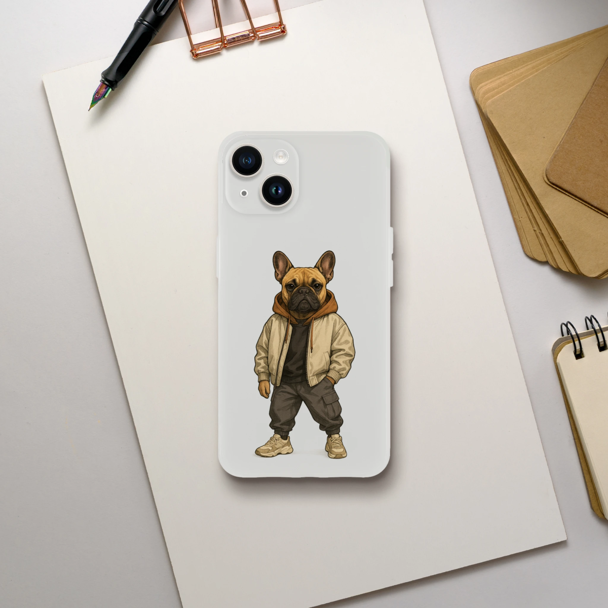 Chic French Bulldog Streetwear iPhone Flexi Case - ROMAG Store