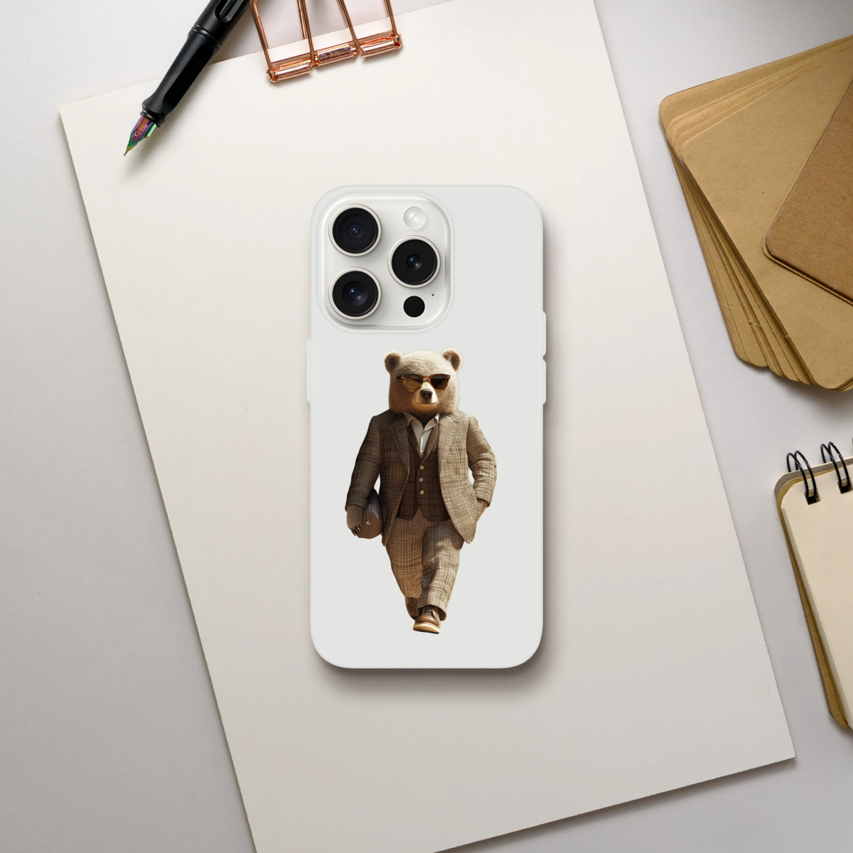 Dapper Bear iPhone Flexi Case - ROMAG Store