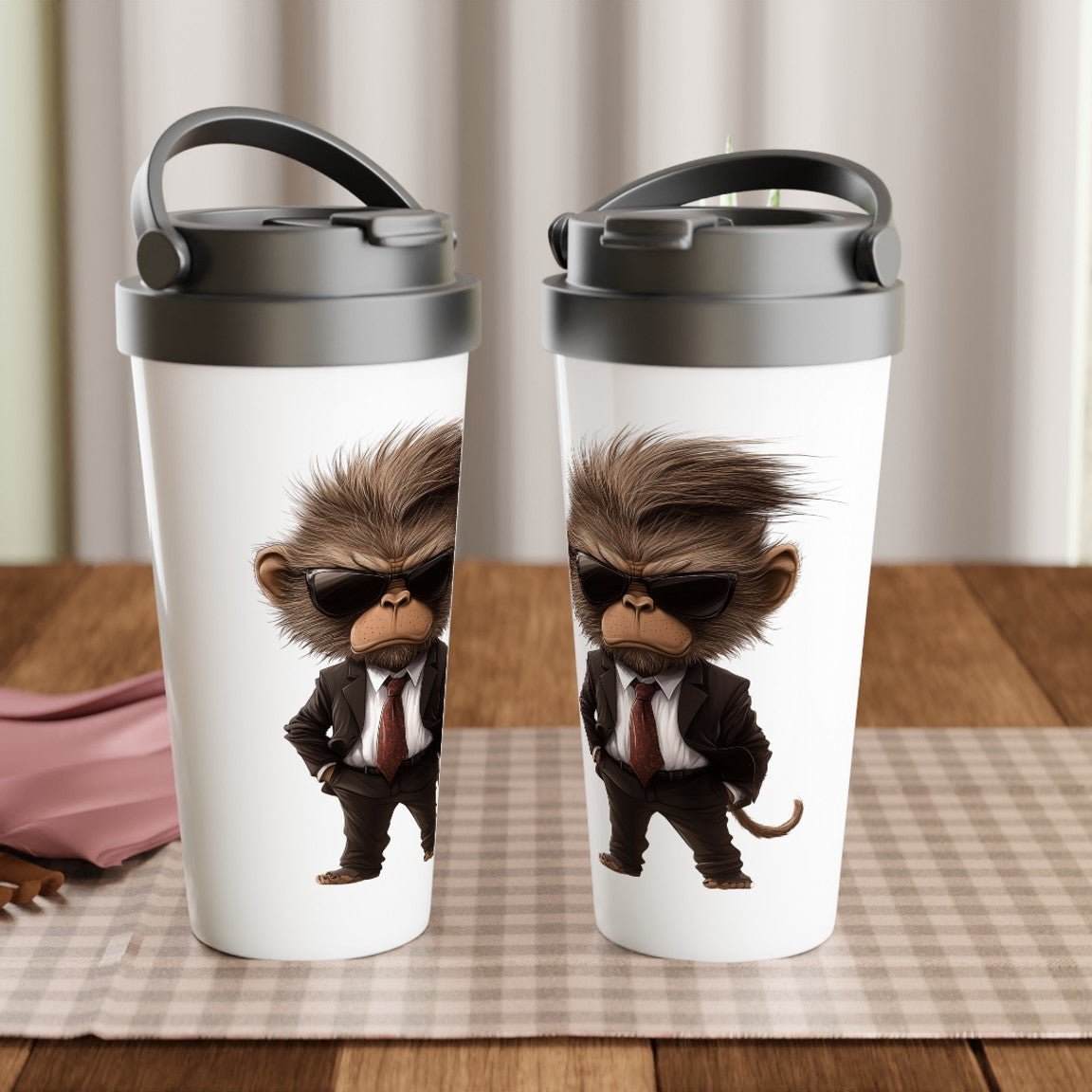 Suave Monkey in Suit Stainless Steel Travel Mug - ROMAG Store