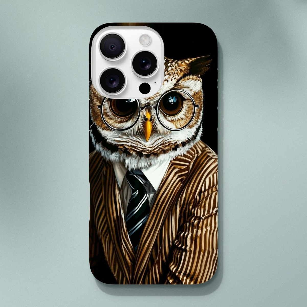 Sophisticated Owl in Pinstripes iPhone Tough Case - ROMAG Store