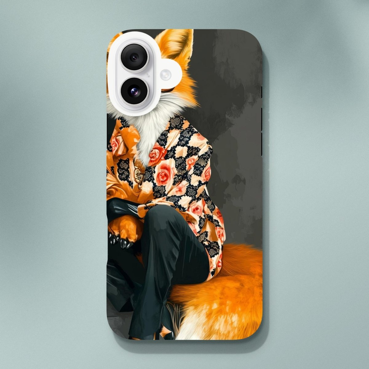 Chic Fox in Floral Shirt iPhone Tough Case - ROMAG Store