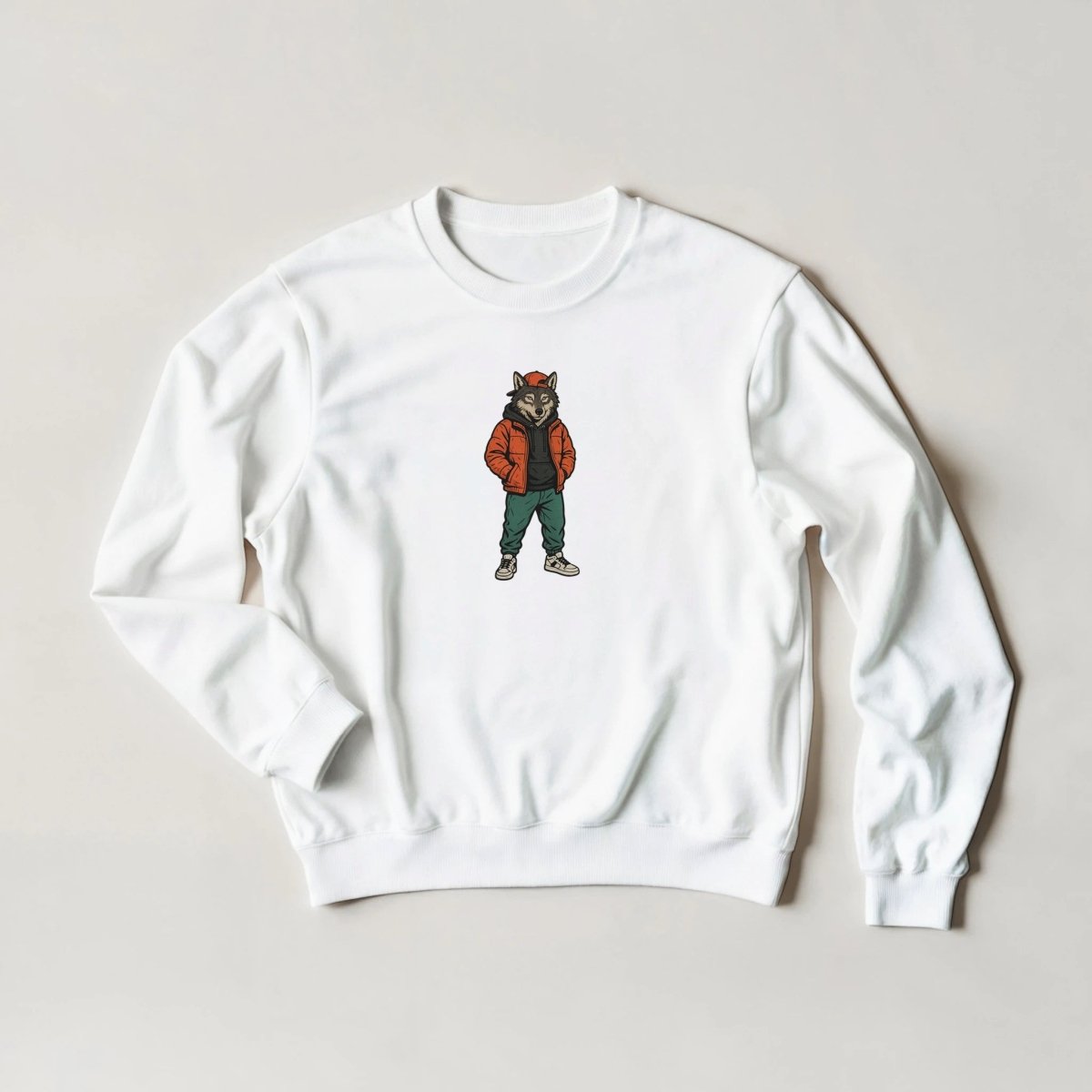 Wolf Streetwear Sweatshirt – Urban Alpha Graphic Tee in Your Choice of 6 Colors - ROMAG Store