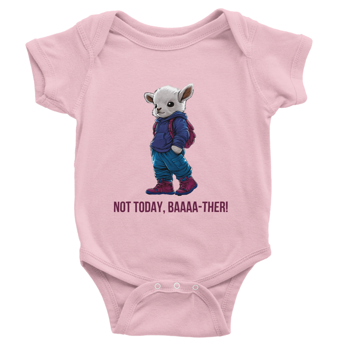 'Not Today, Baaa - ther!' Baby Short Sleeve Bodysuit - ROMAG Store