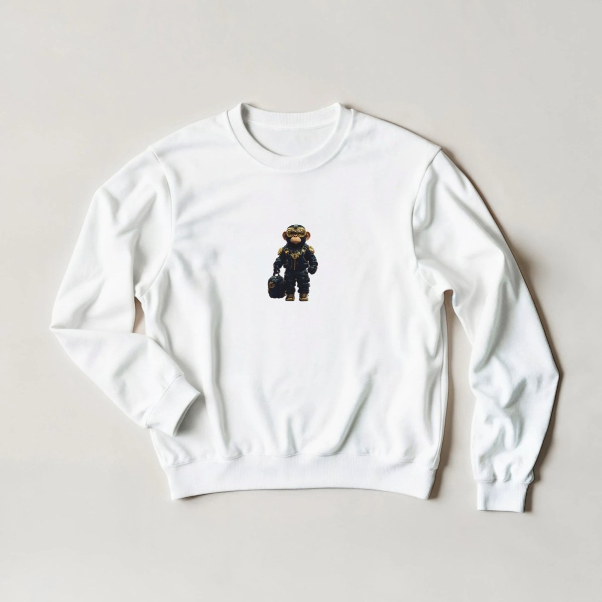 Chimp Commander Sweatshirt – Luxury Streetwear with Gold Accents, available in six bold hues - ROMAG Store