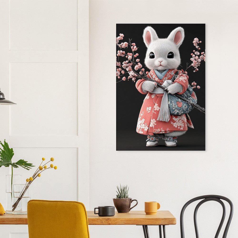 Chic Bunny in Kimono Canvas Art - ROMAG Store
