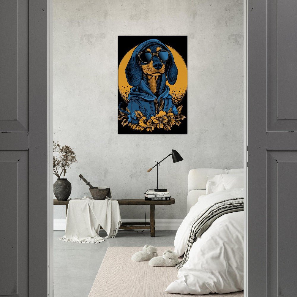 Cool Dachshund in Hoodie & Sunglasses Canvas - ROMAG Store