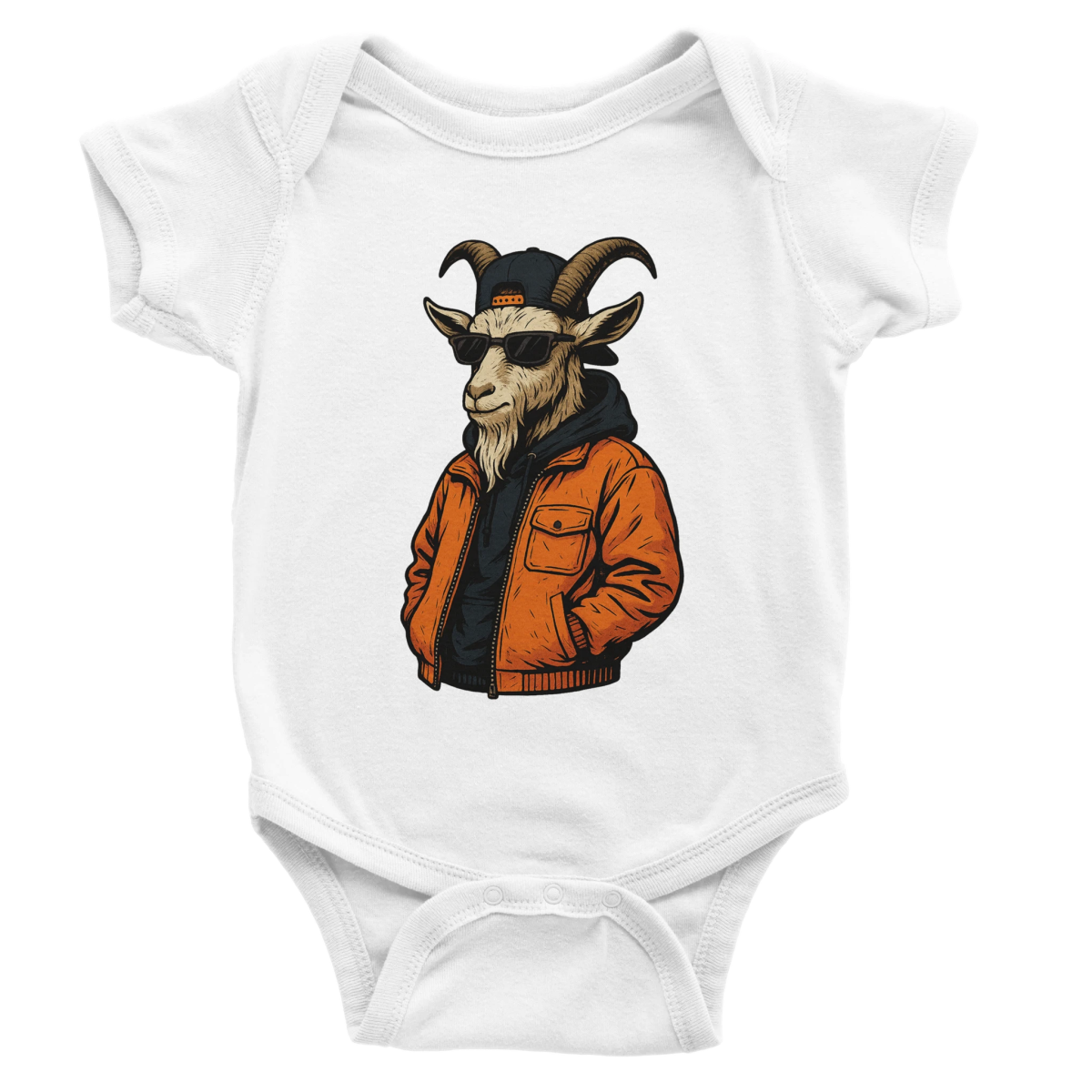 Street Style Goat Baby Short Sleeve Bodysuit - ROMAG Store