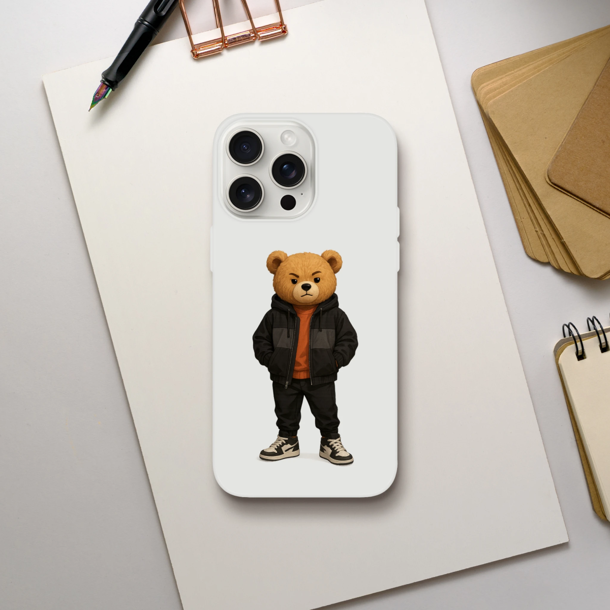Cool Urban Streetwear Bear iPhone Flexi Case - ROMAG Store