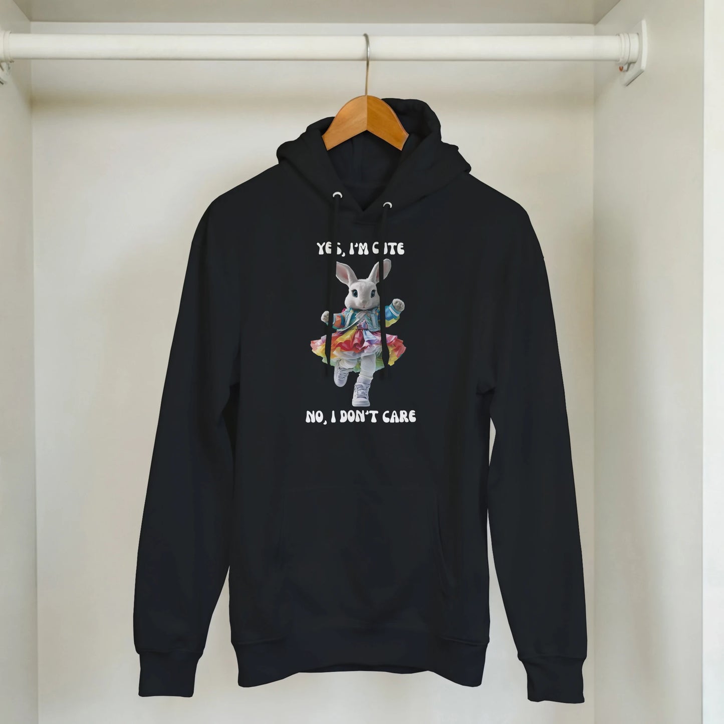 Rainbow Rabbit 'Yes, I'm Cute' Hoodie - ROMAG Store