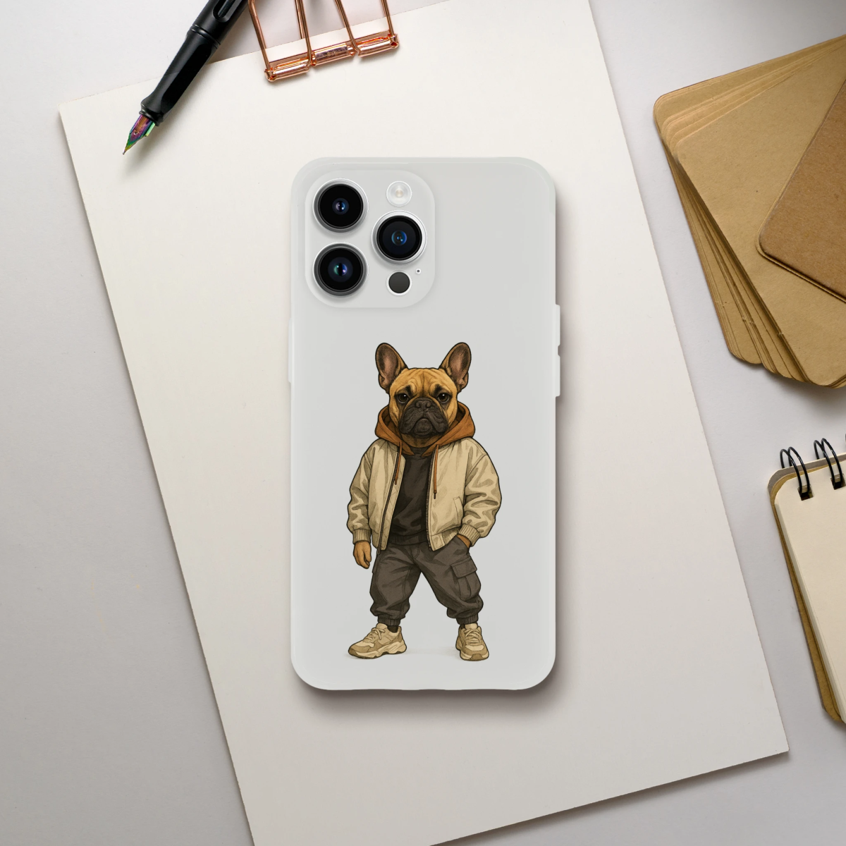Chic French Bulldog Streetwear iPhone Flexi Case - ROMAG Store