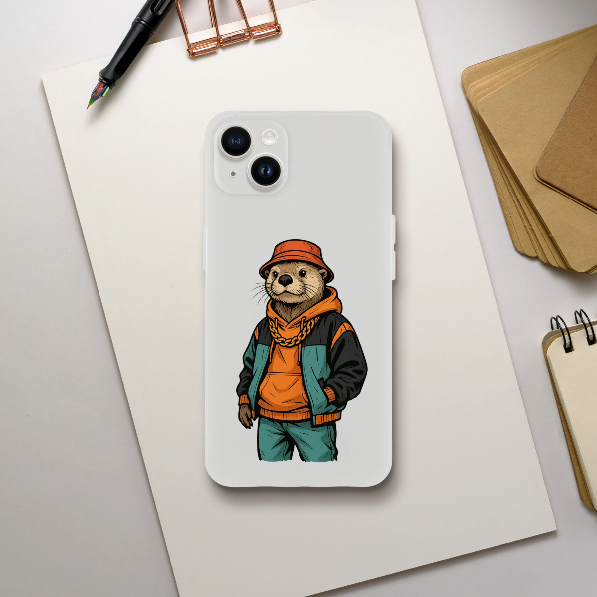 Retro Street Otter iPhone Flexi Case - ROMAG Store