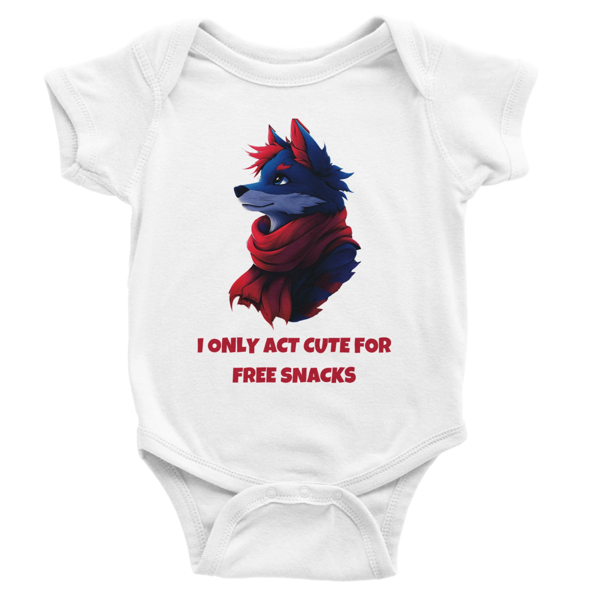 'Free Snacks' Fox Baby Short Sleeve Bodysuit - ROMAG Store