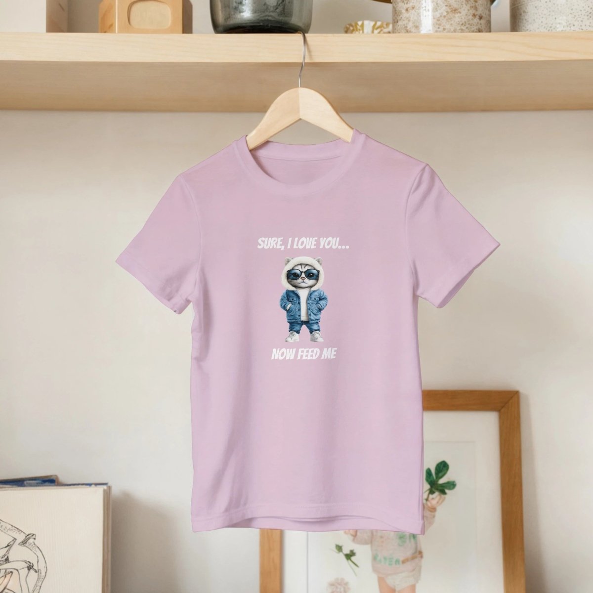 Cat 'Sure, I Love You... Now Feed Me' Kids T-Shirt - ROMAG Store