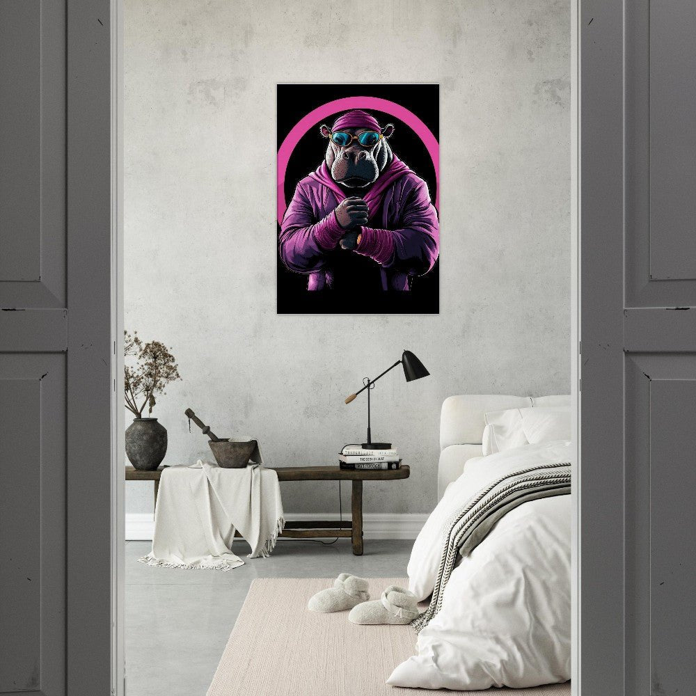 Urban Hippo in Pink Canvas Art - ROMAG Store