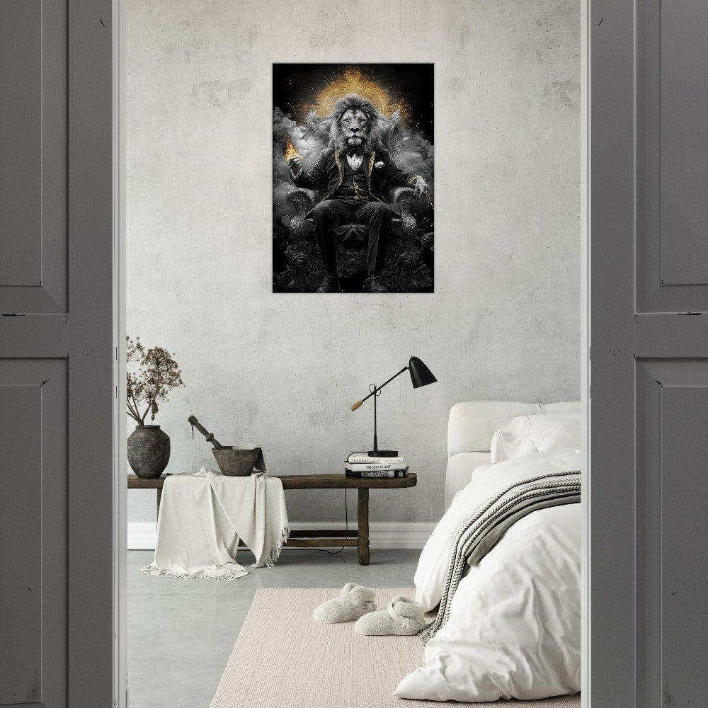 Regal Lion in Tuxedo Canvas Art - ROMAG Store