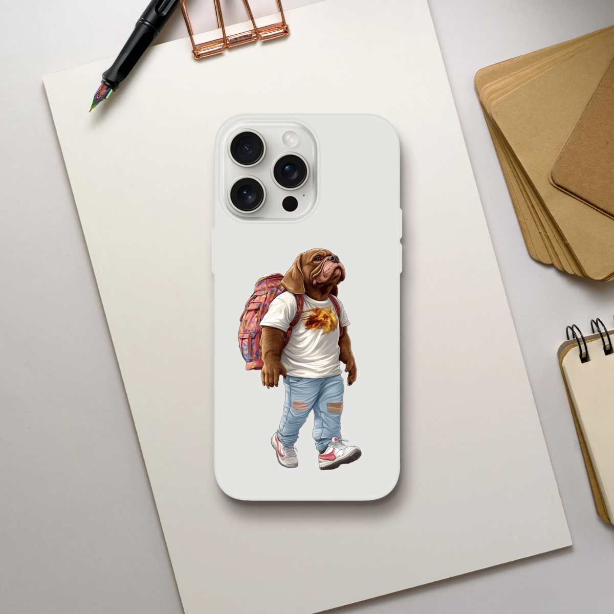 Cool Bulldog Traveler iPhone Flexi Case - ROMAG Store