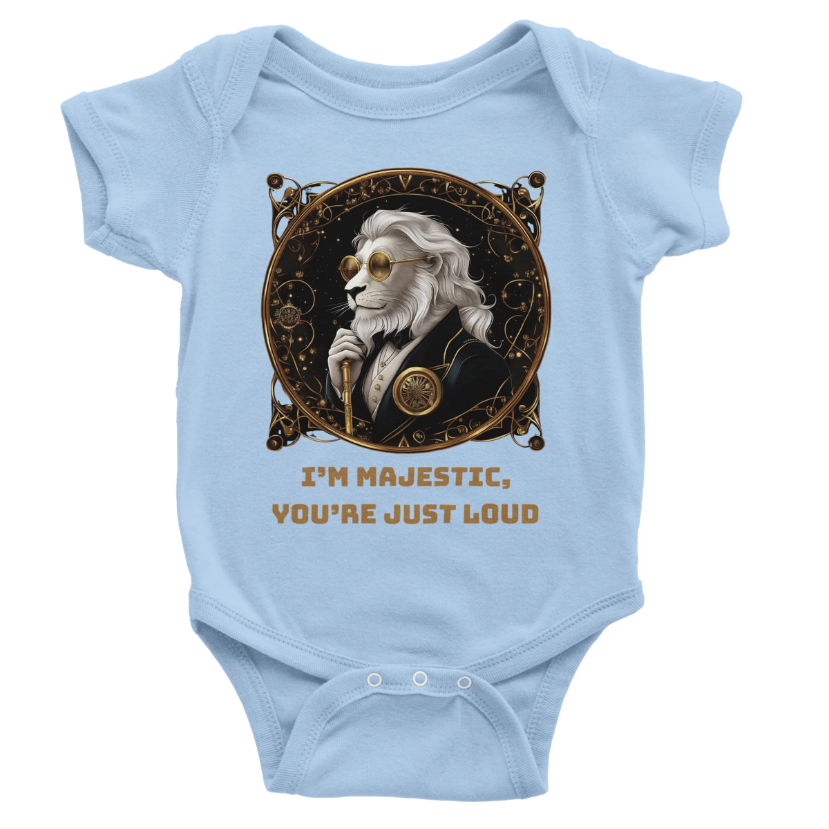 Majestic Lion Baby Short Sleeve Bodysuit - ROMAG Store