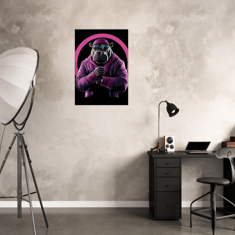 Urban Hippo in Pink Canvas Art - ROMAG Store