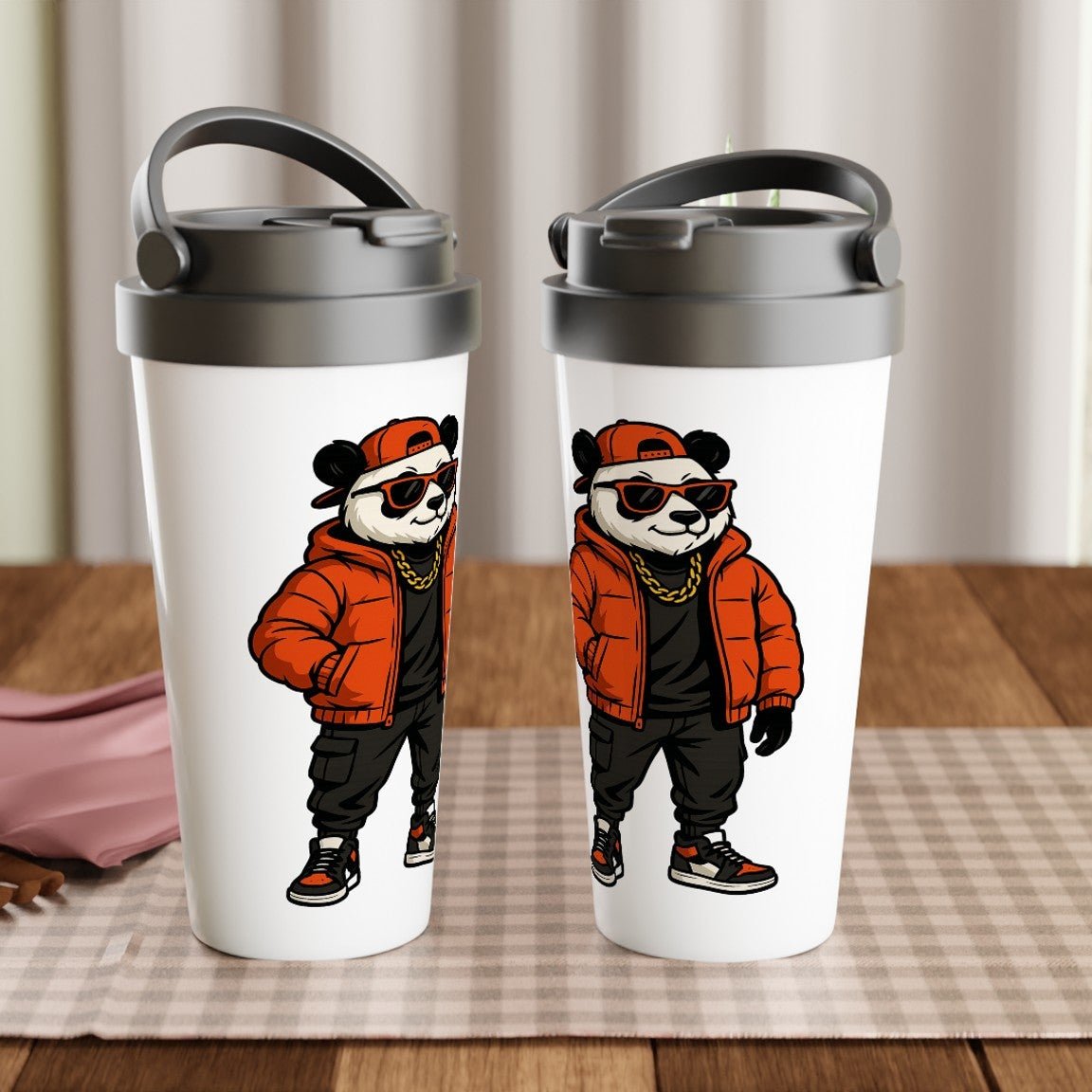 Cool Panda Bear Streetwear Travel Mug - ROMAG Store