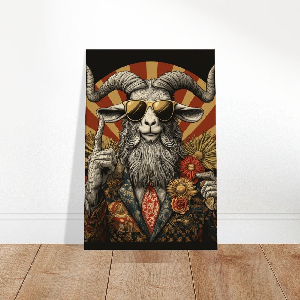 Hipster Goat Canvas Wall Art - ROMAG Store