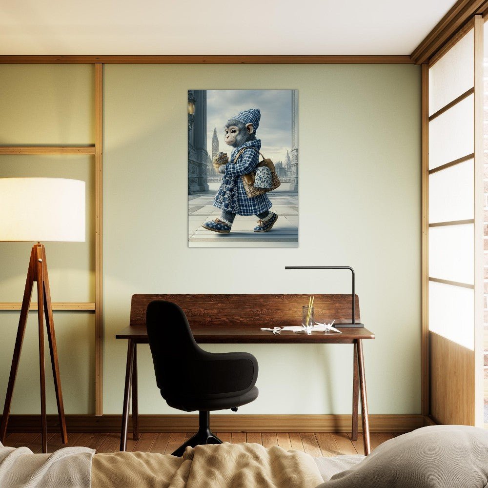 Chic Monkey in Plaid Canvas Art - ROMAG Store