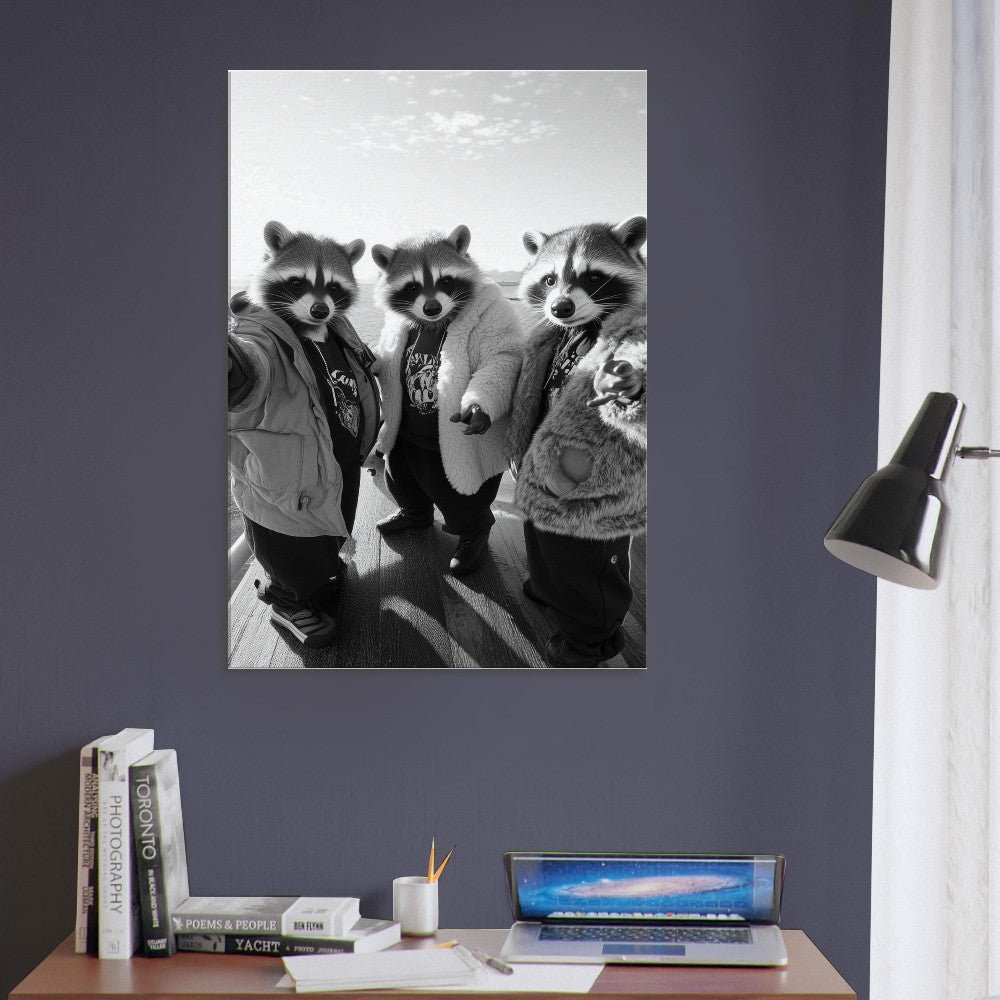 Urban Raccoon Squad Canvas Art - ROMAG Store