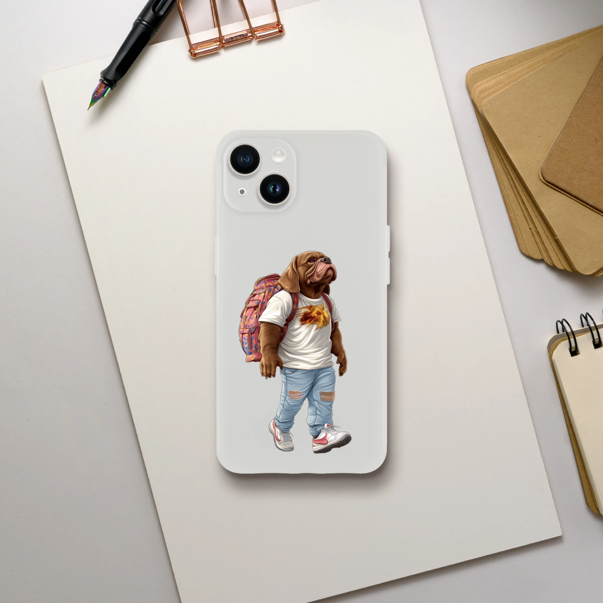 Cool Bulldog Traveler iPhone Flexi Case - ROMAG Store