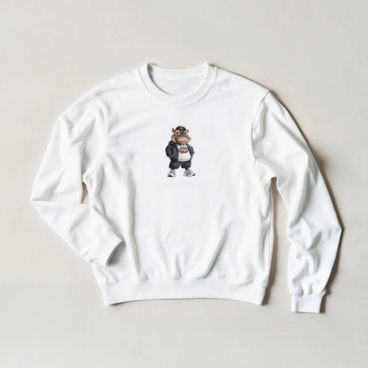 Hip - Hop Hippo Sweatshirt – Streetwear Graphic Tee in 6 Colors - ROMAG Store