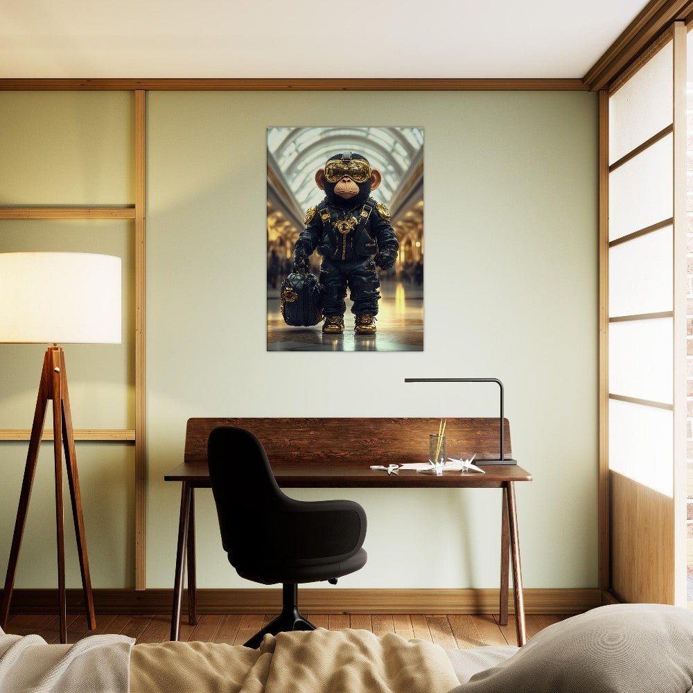 Chimp in Gold Goggles Canvas - ROMAG Store