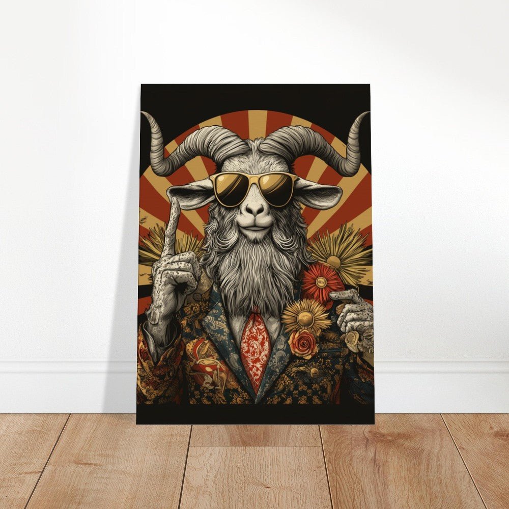 Hipster Goat Canvas Wall Art - ROMAG Store