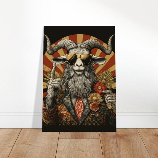 Hipster Goat Canvas Wall Art - ROMAG Store