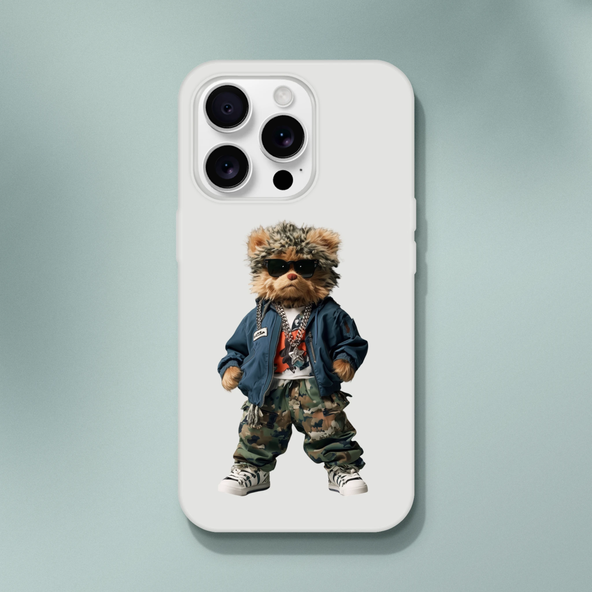 Cool Camo Bear iPhone Flexi Case - ROMAG Store