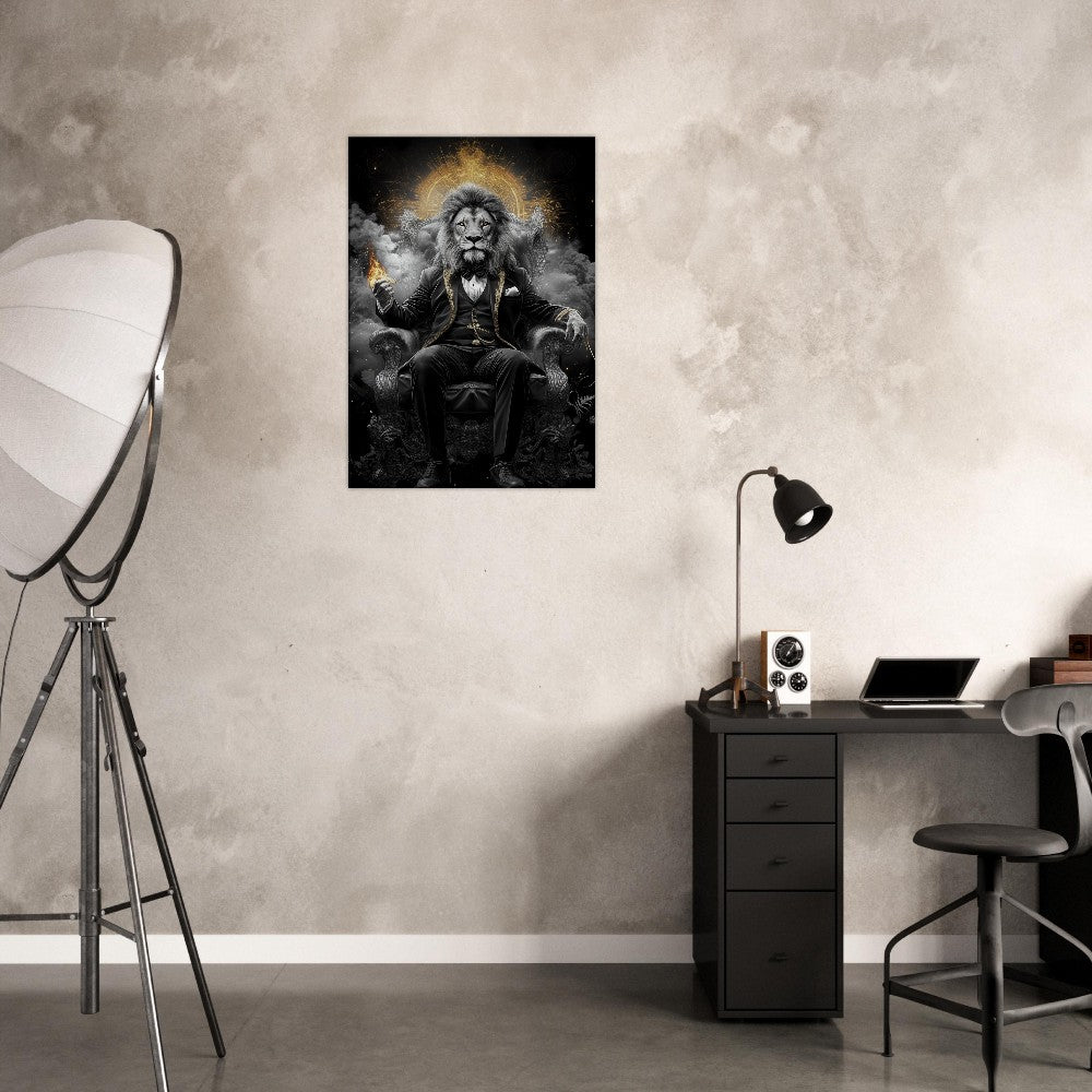 Regal Lion in Tuxedo Canvas Art - ROMAG Store