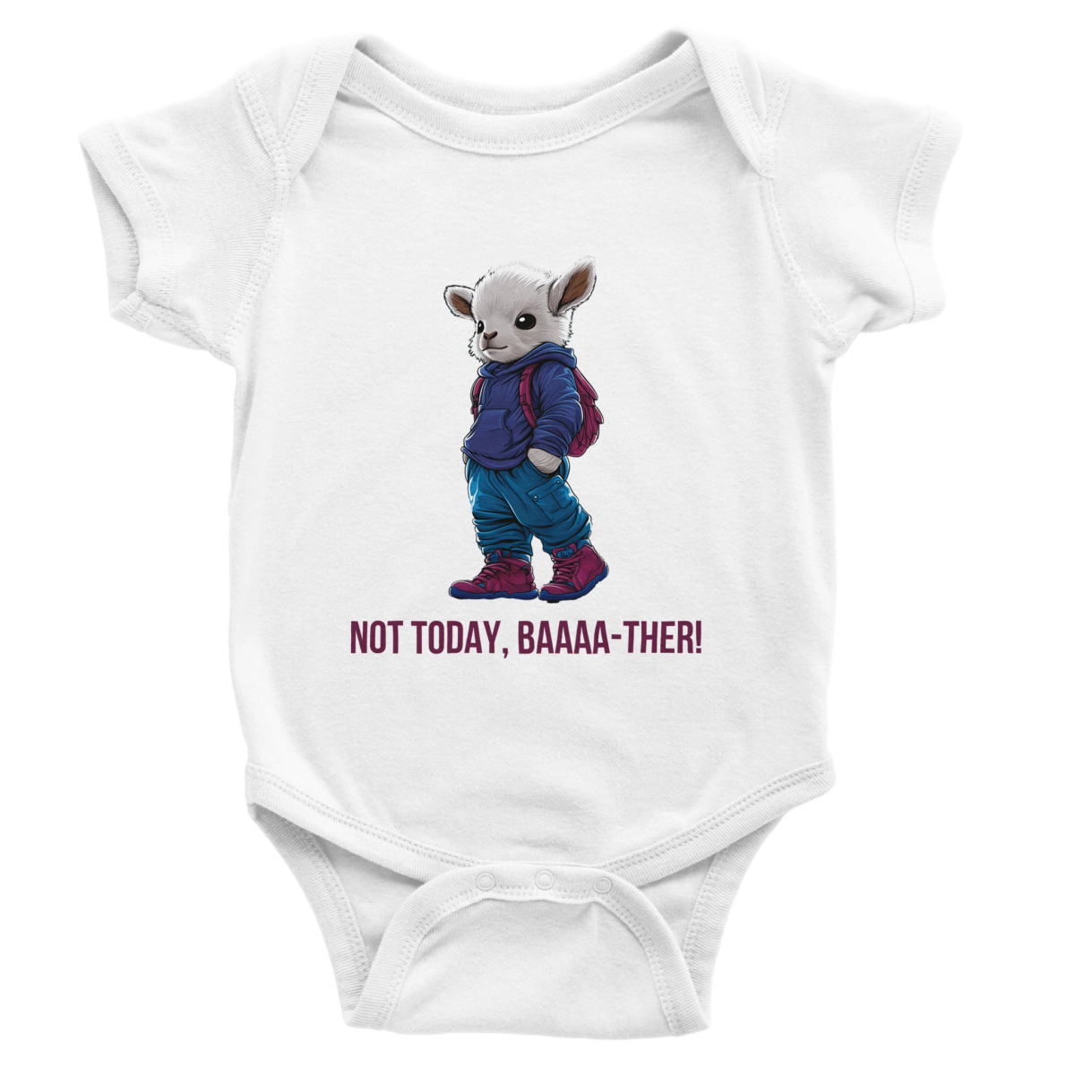 'Not Today, Baaa - ther!' Baby Short Sleeve Bodysuit - ROMAG Store
