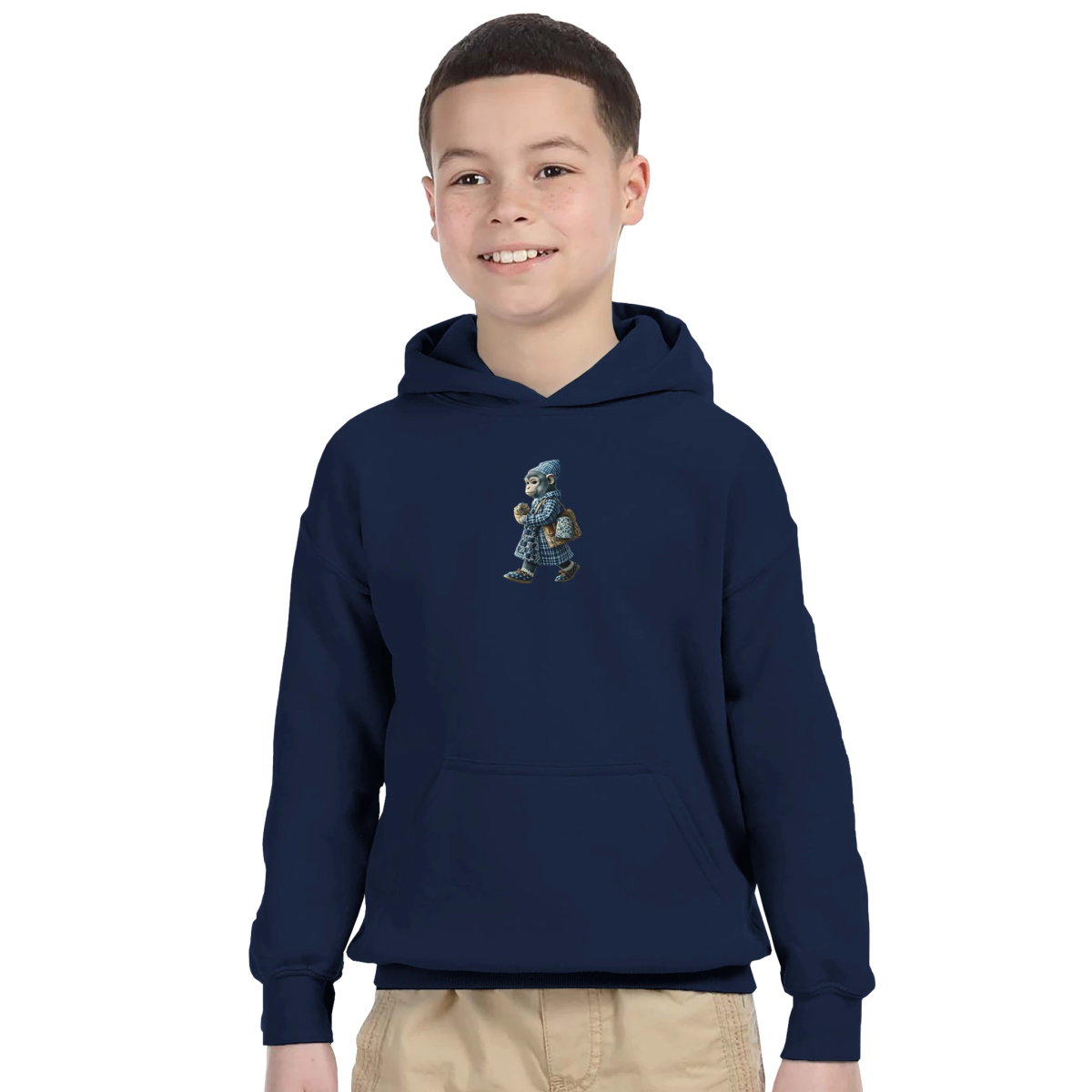 Chic Monkey Plaid Kids Hoodie - ROMAG Store