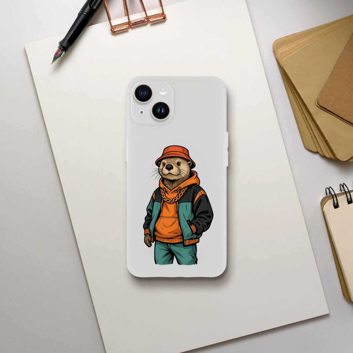 Retro Street Otter iPhone Flexi Case - ROMAG Store