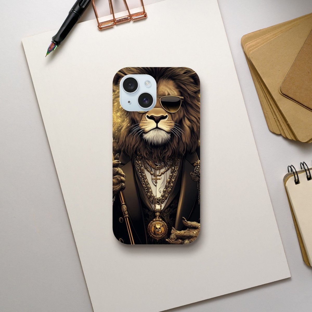 Regal Lion in Gold Glitz iPhone Tough Case - ROMAG Store