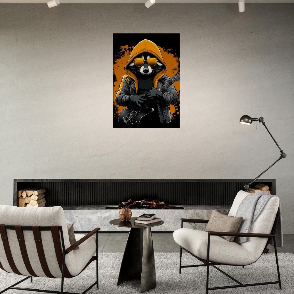 Rockstar Raccoon Canvas Art - ROMAG Store